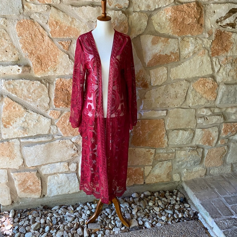 Ruby Lace Kimono Duster - Picture 3 of 6